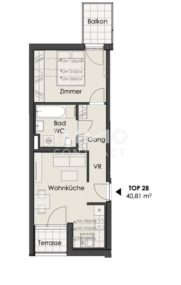 Penthouse apartment with balcony and loggia near Schönbrunn