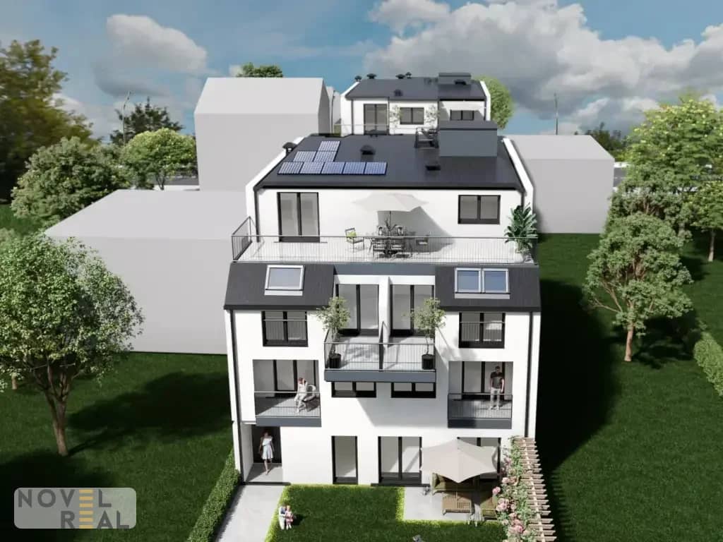 New build apartment with terrace and garden in a central location