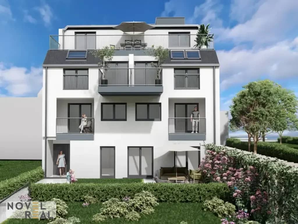 New build apartment with terrace and garden in a central location
