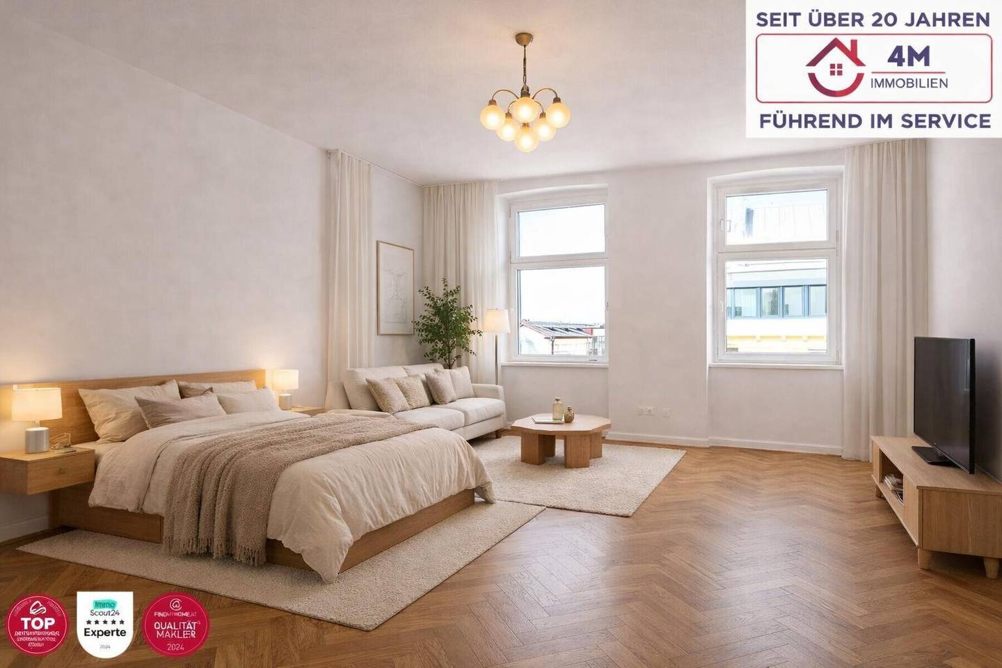 Helle Altbauwohnung mit Lift und Stadtblick
