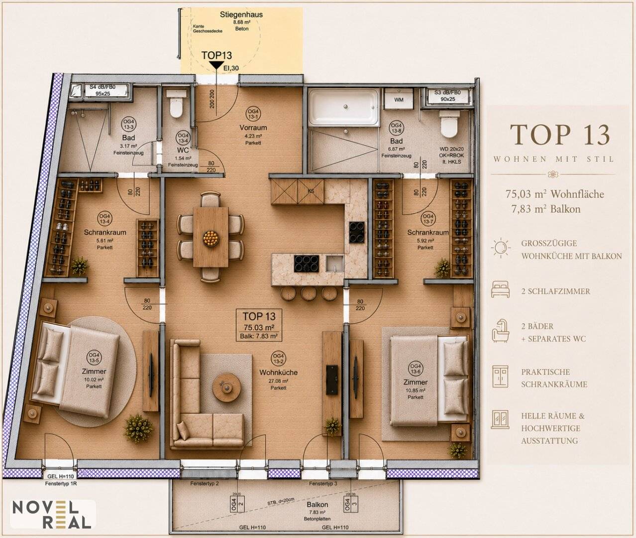 Neubauwohnung mit Balkon nahe Mariahilfer Straße