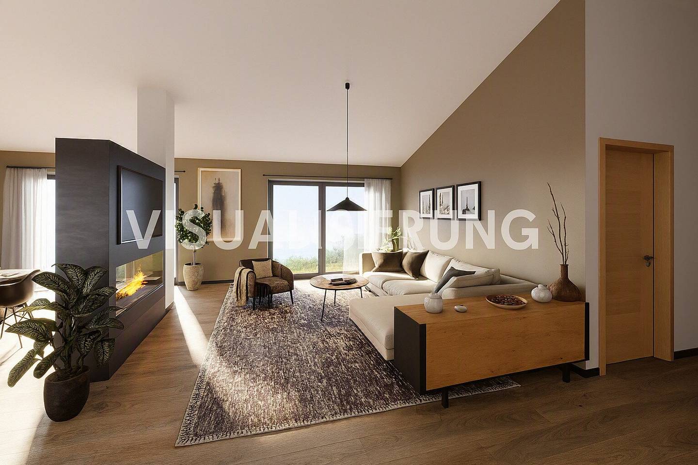 Dachgeschosswohnung mit Kamin Balkon und Bergblick