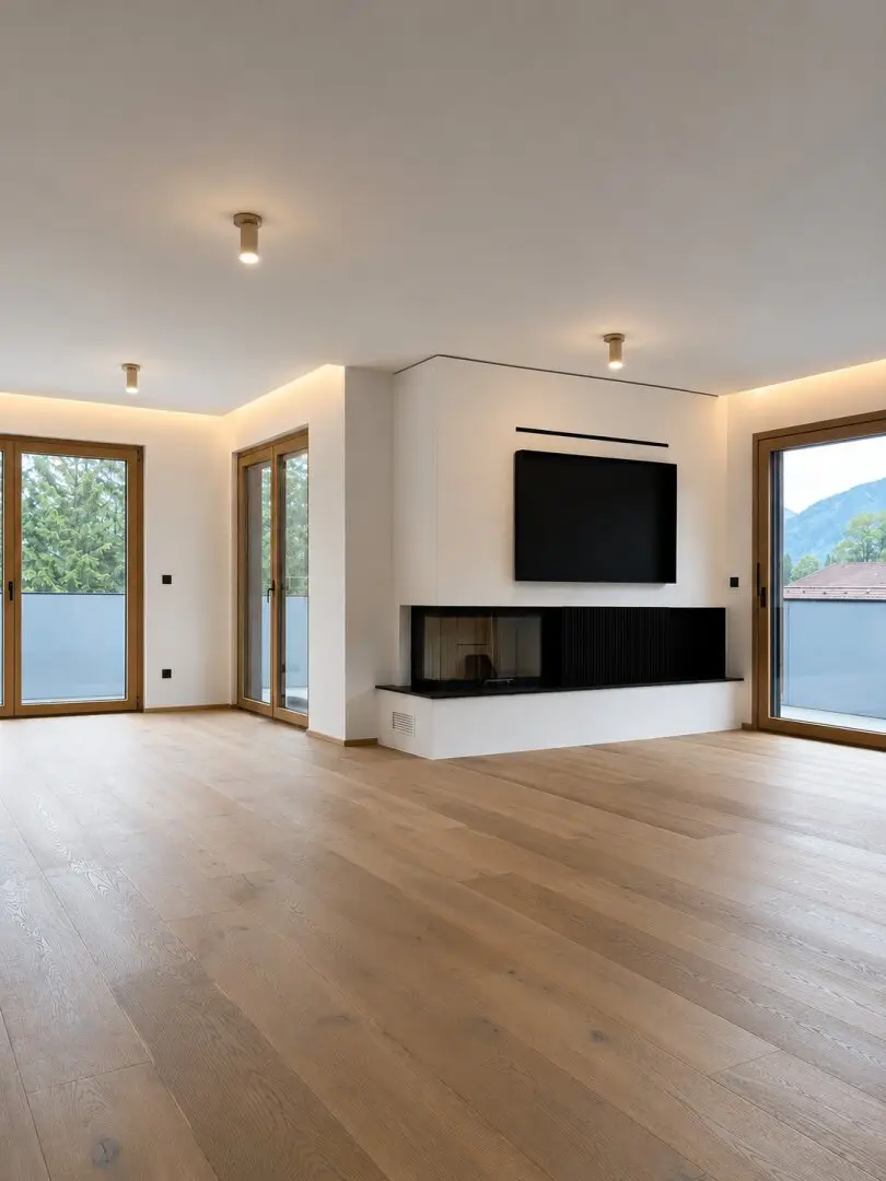 New build apartment with balcony and mountain view