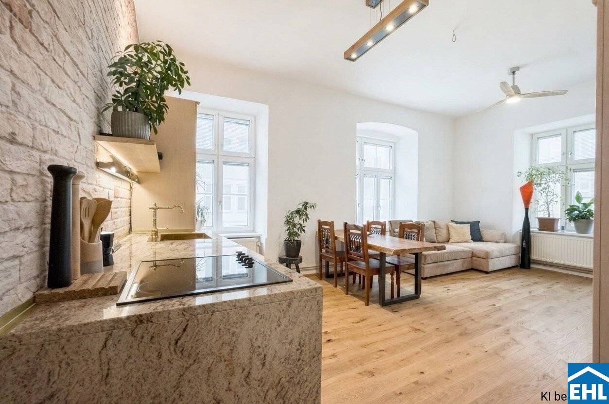 Renovated Altbau apartment with parquet and fitted kitchen near Prater
