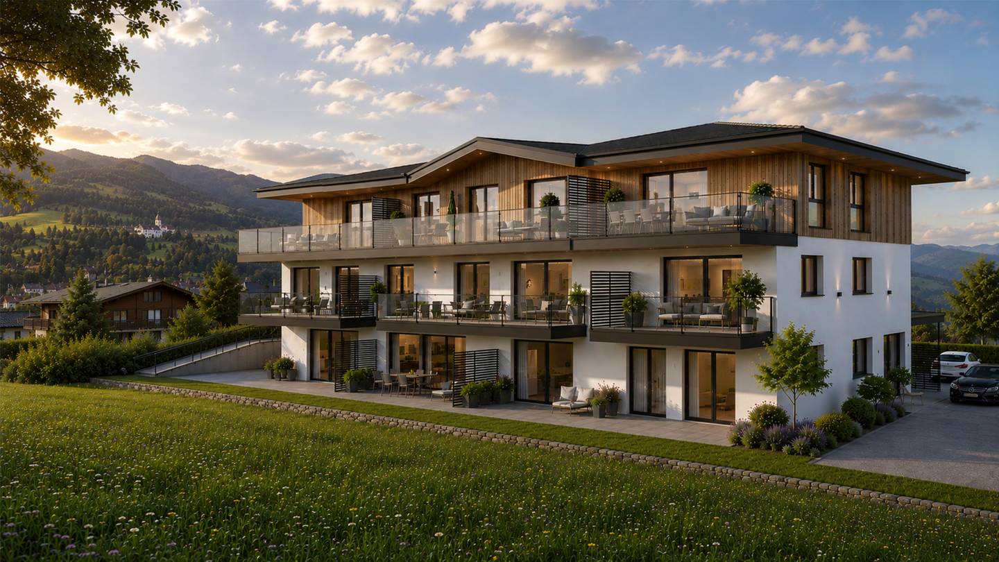 Penthouse with southwest terrace and mountain view in central location
