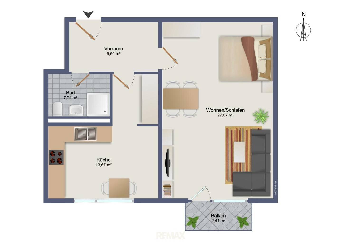Apartment with balcony in central location near FH Joanneum