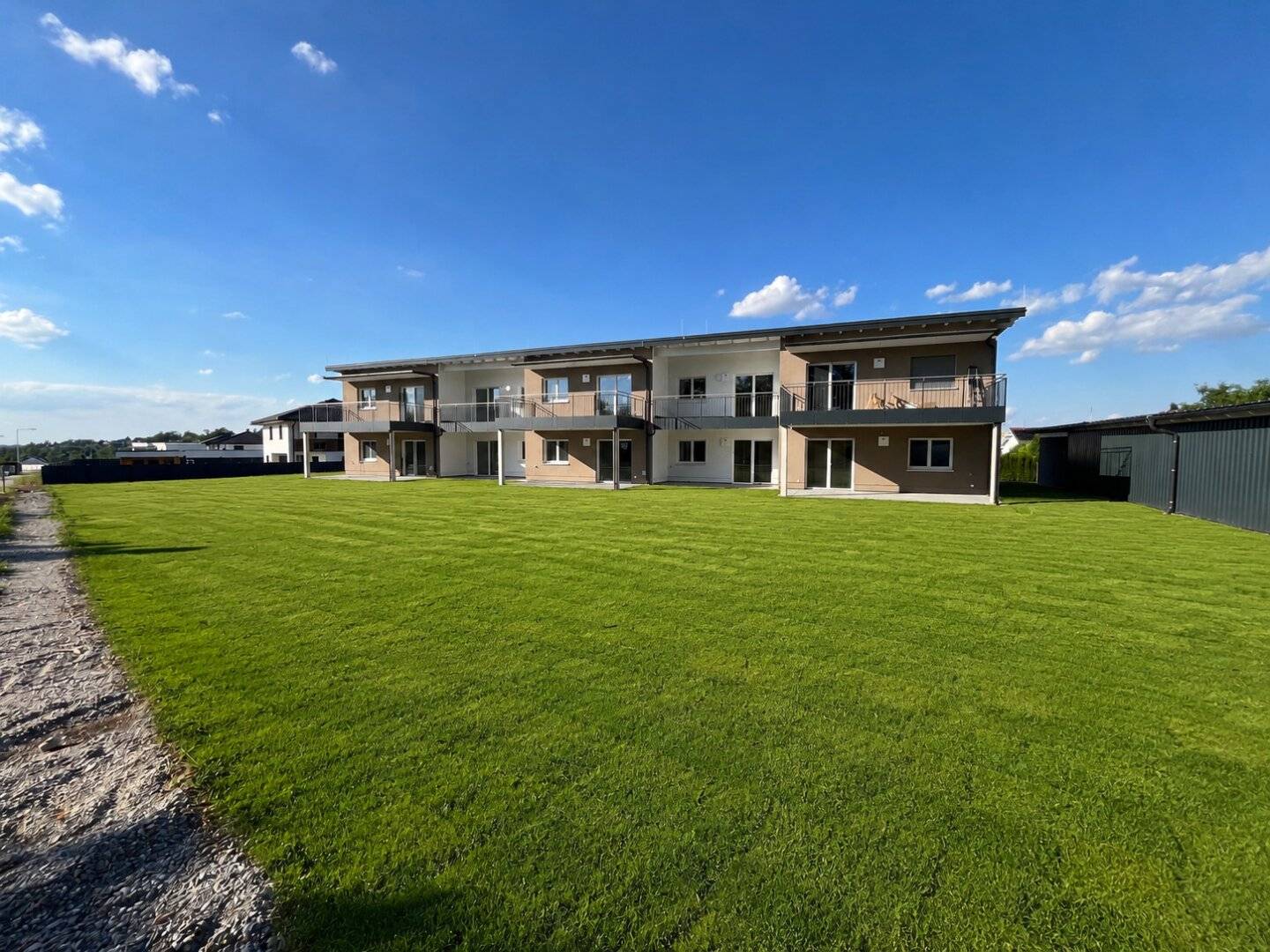 New build apartment with loggia and garden area