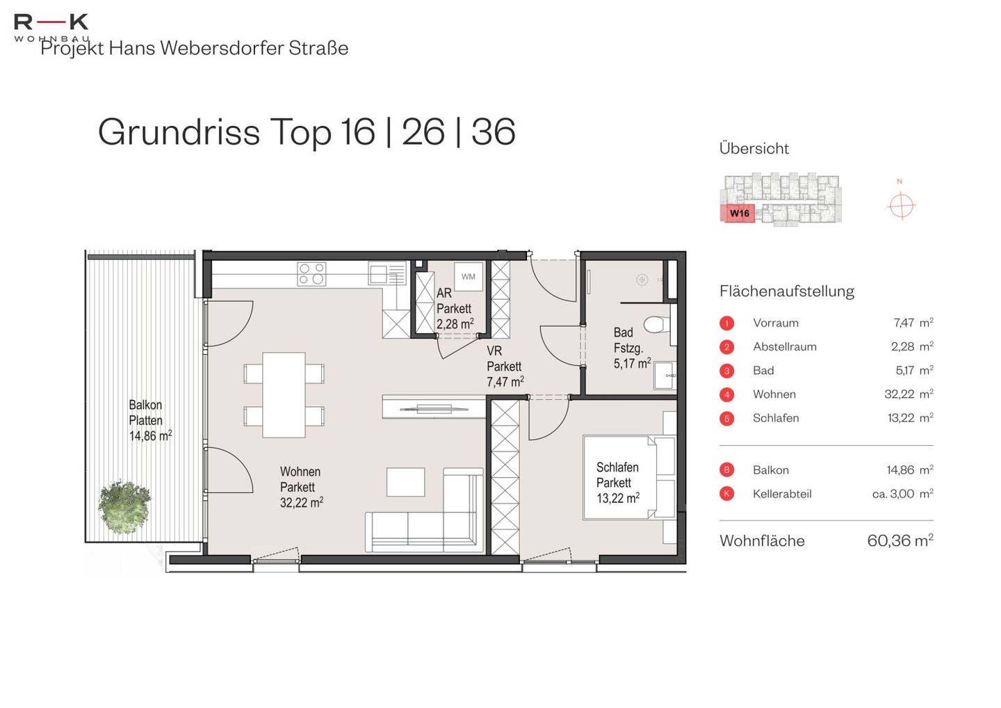 New build apartment with balcony and underground parking