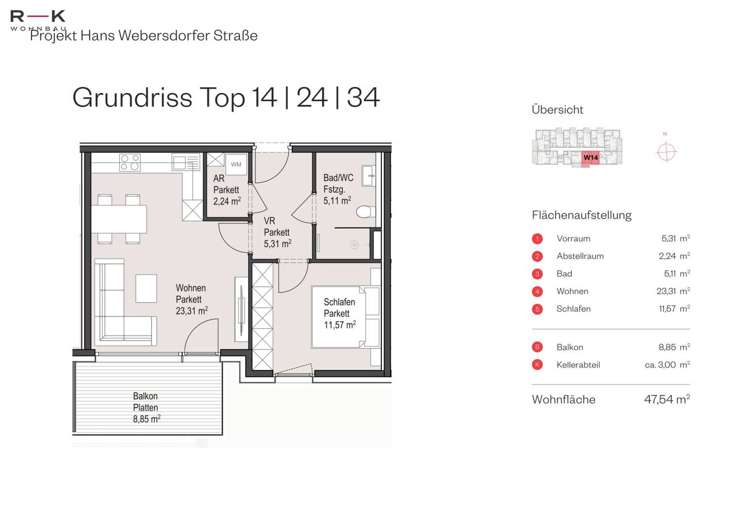 New build apartment with balcony in Salzburg Süd