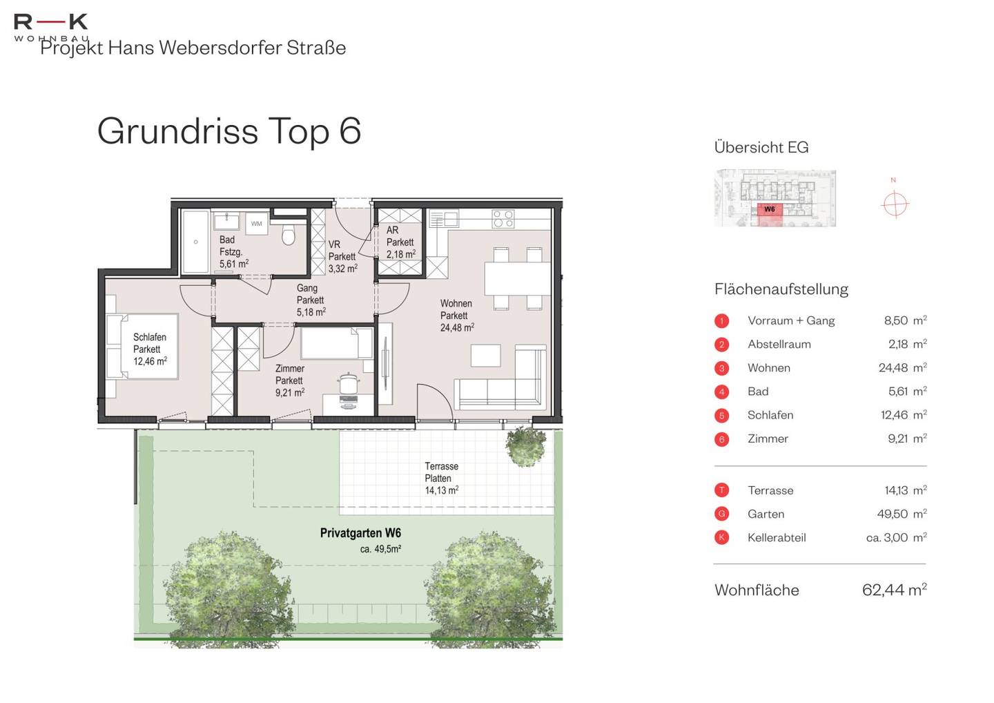 Ground floor apartment with terrace and garden