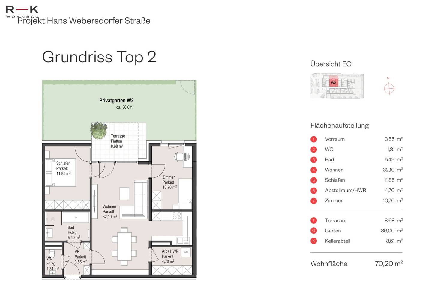 New build ground floor apartment with terrace and garden in Salzburg Süd