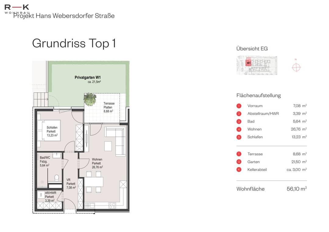 Erdgeschosswohnung mit Terrasse und Garten in Salzburg Süd
