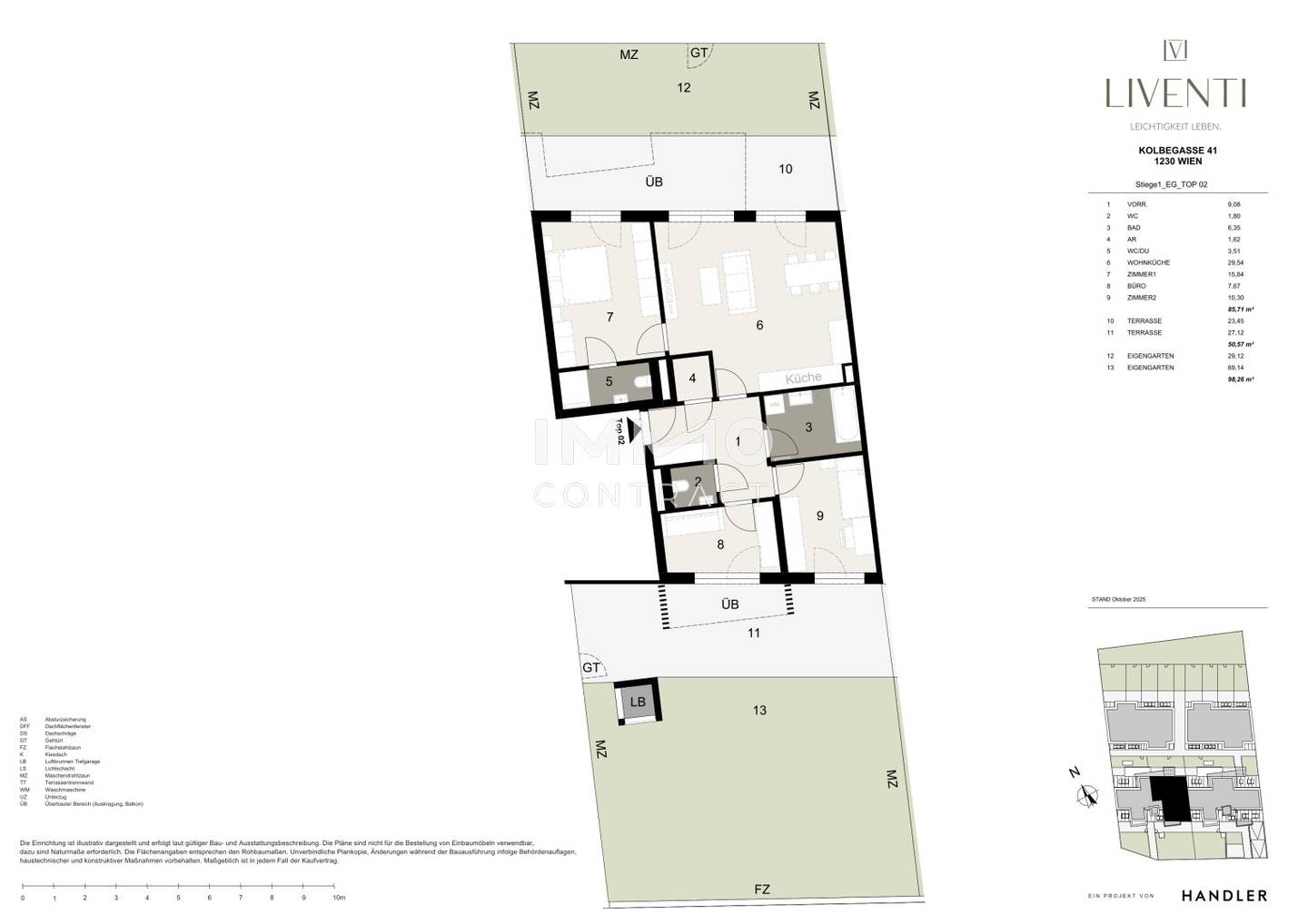 Family apartment with garden and terraces in Liesing