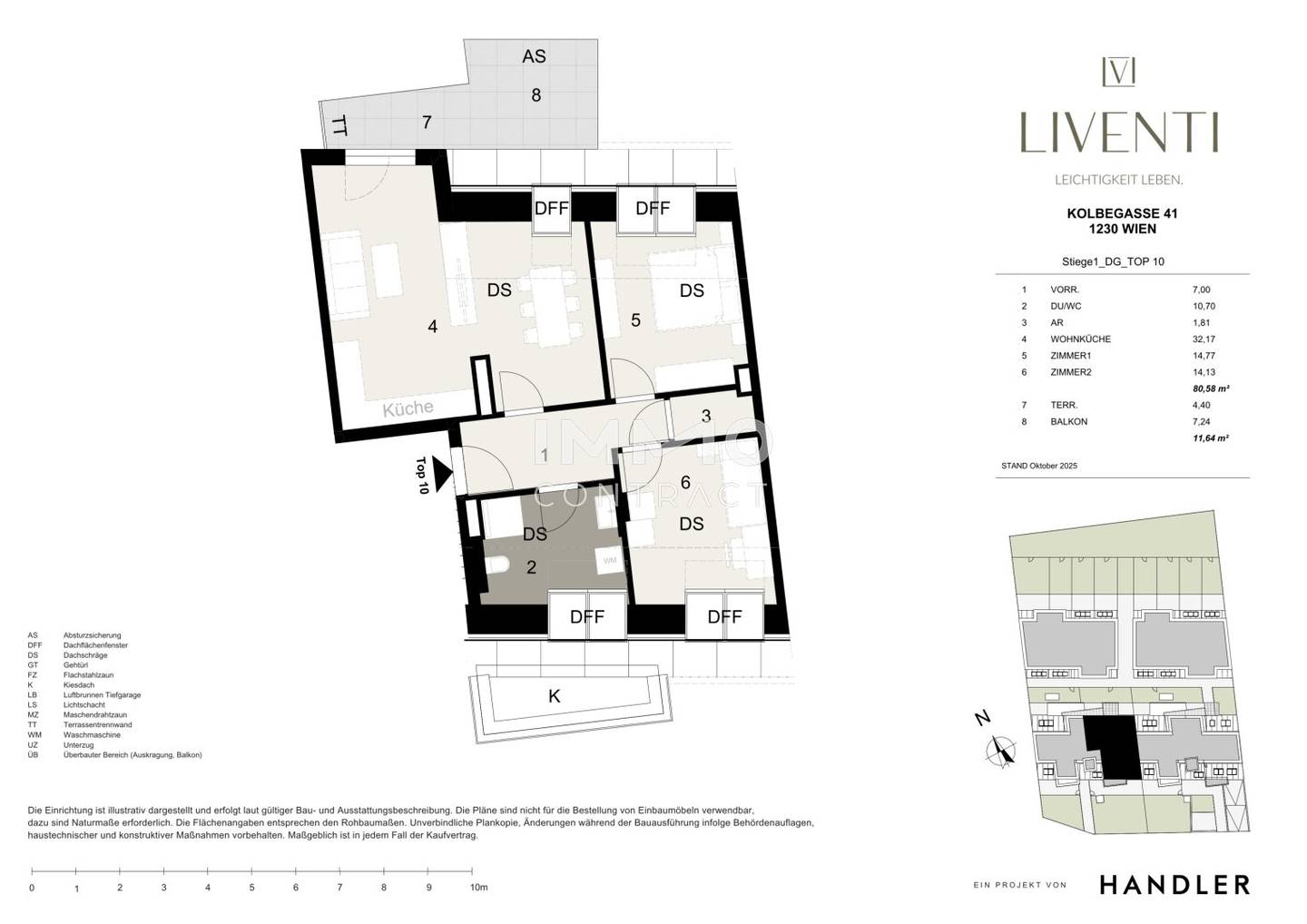 Dachgeschosswohnung mit Balkon und Terrasse in Liesing