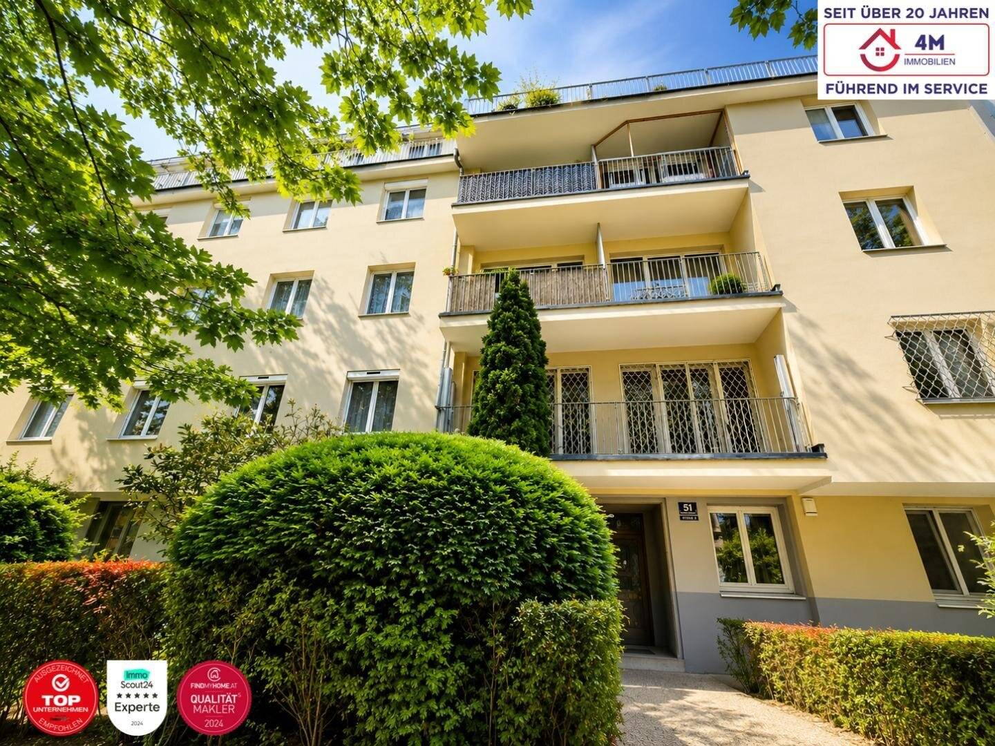 Helle Terrassenwohnung mit Balkon und Gemeinschaftsgarten in Hietzing