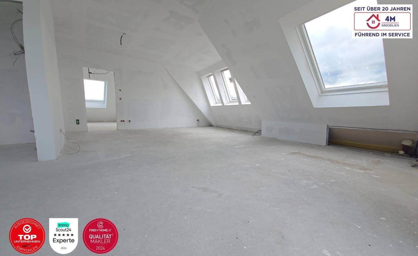 Wunderschöne Dachgeschosswohnung mit 15 m² Terrasse und 24 m² Dachterrasse im Erstbezug!