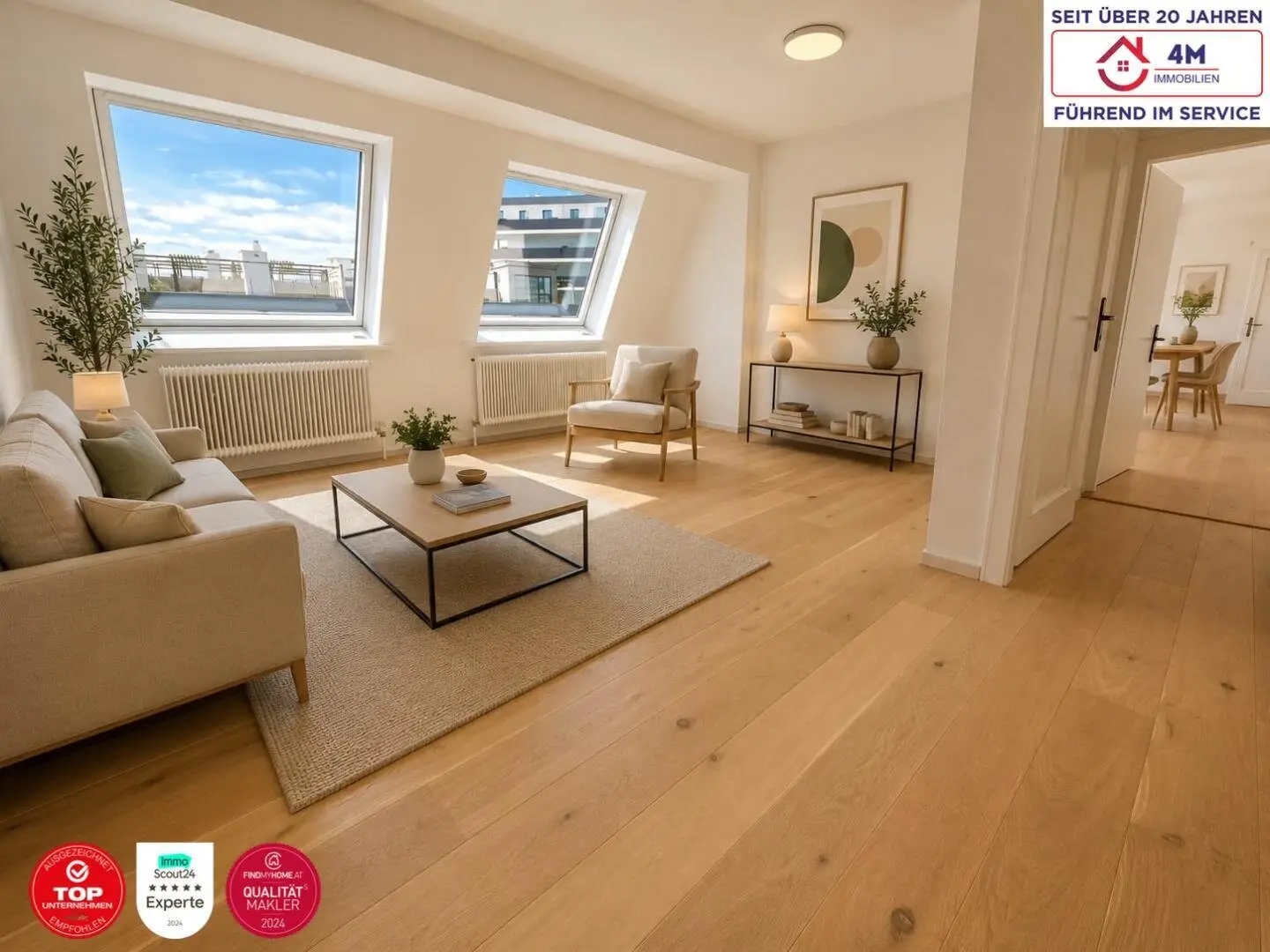Light-Flooded Penthouse Apartment with Garage and EV Charging