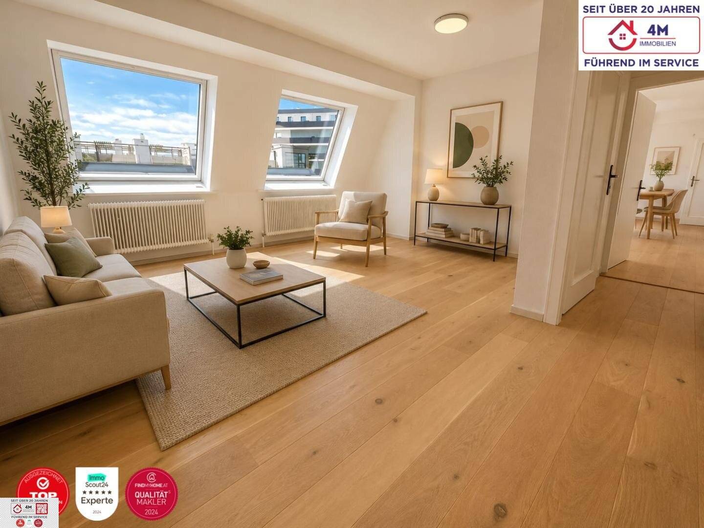 Lichtdurchflutete Dachgeschosswohnung mit Garage und E-Ladestation