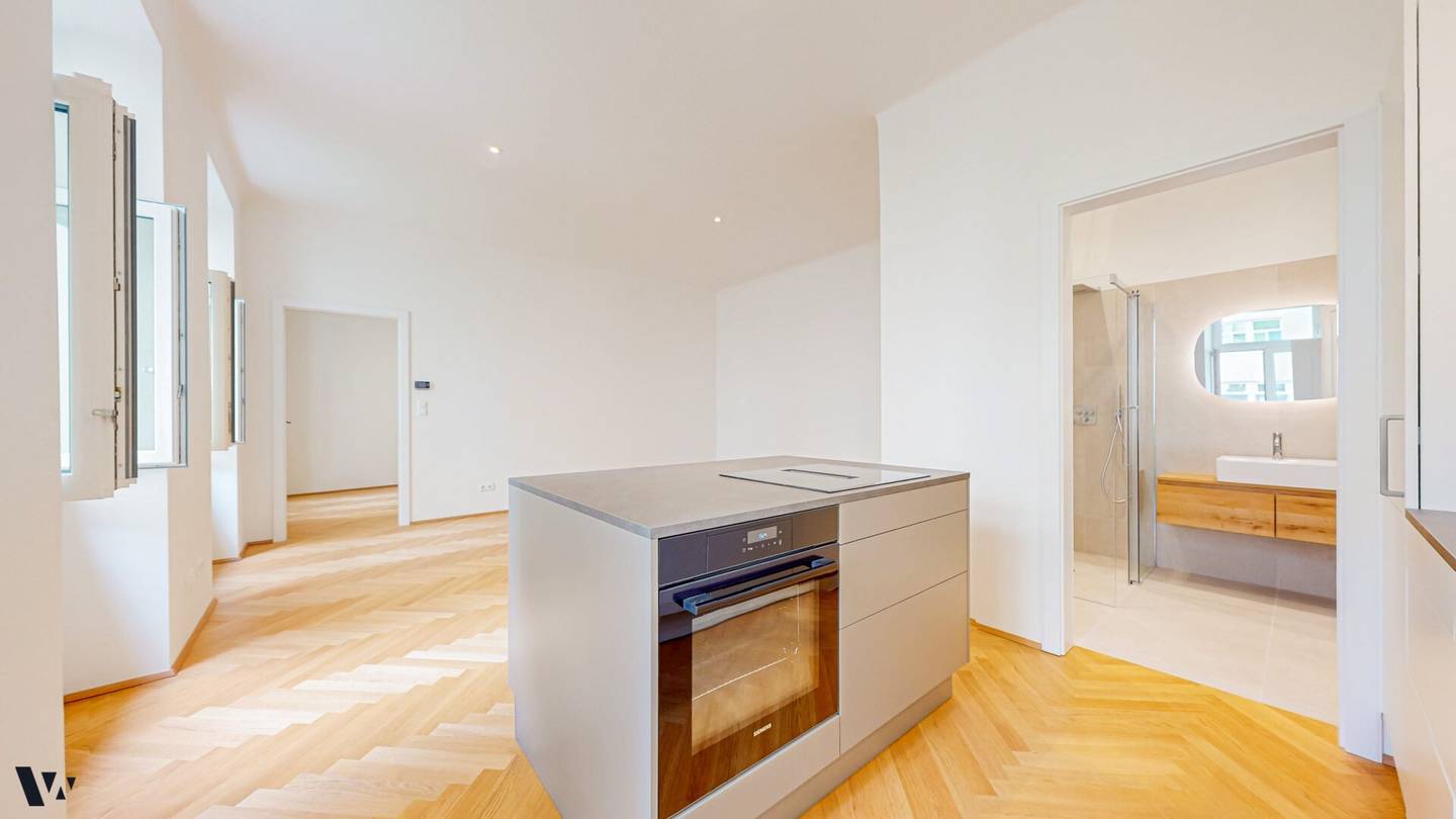 Architect renovated Altbau apartment in Stuwerviertel with green view