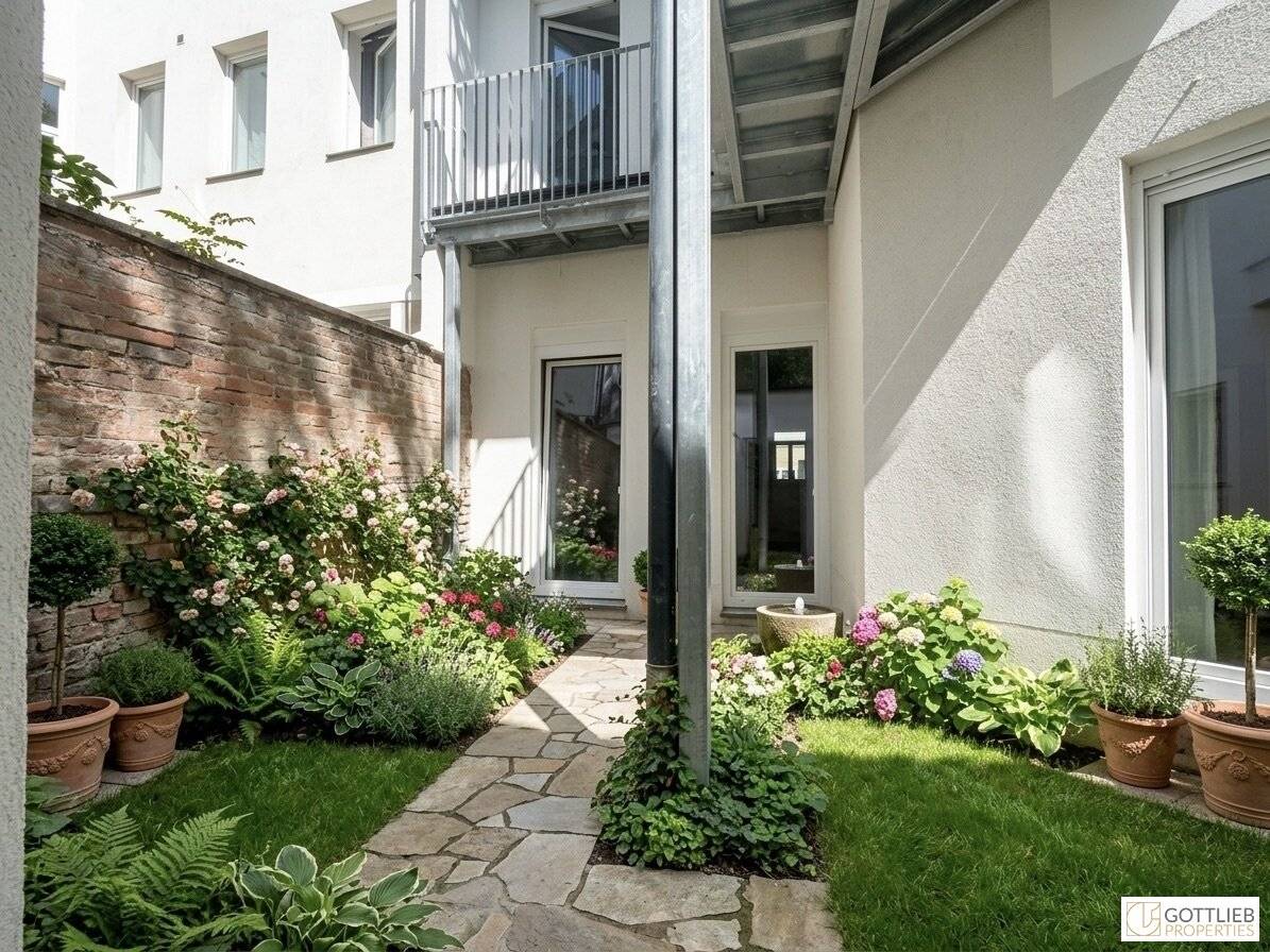Barrierefreie Altbauwohnung mit Eigengarten und Atelier