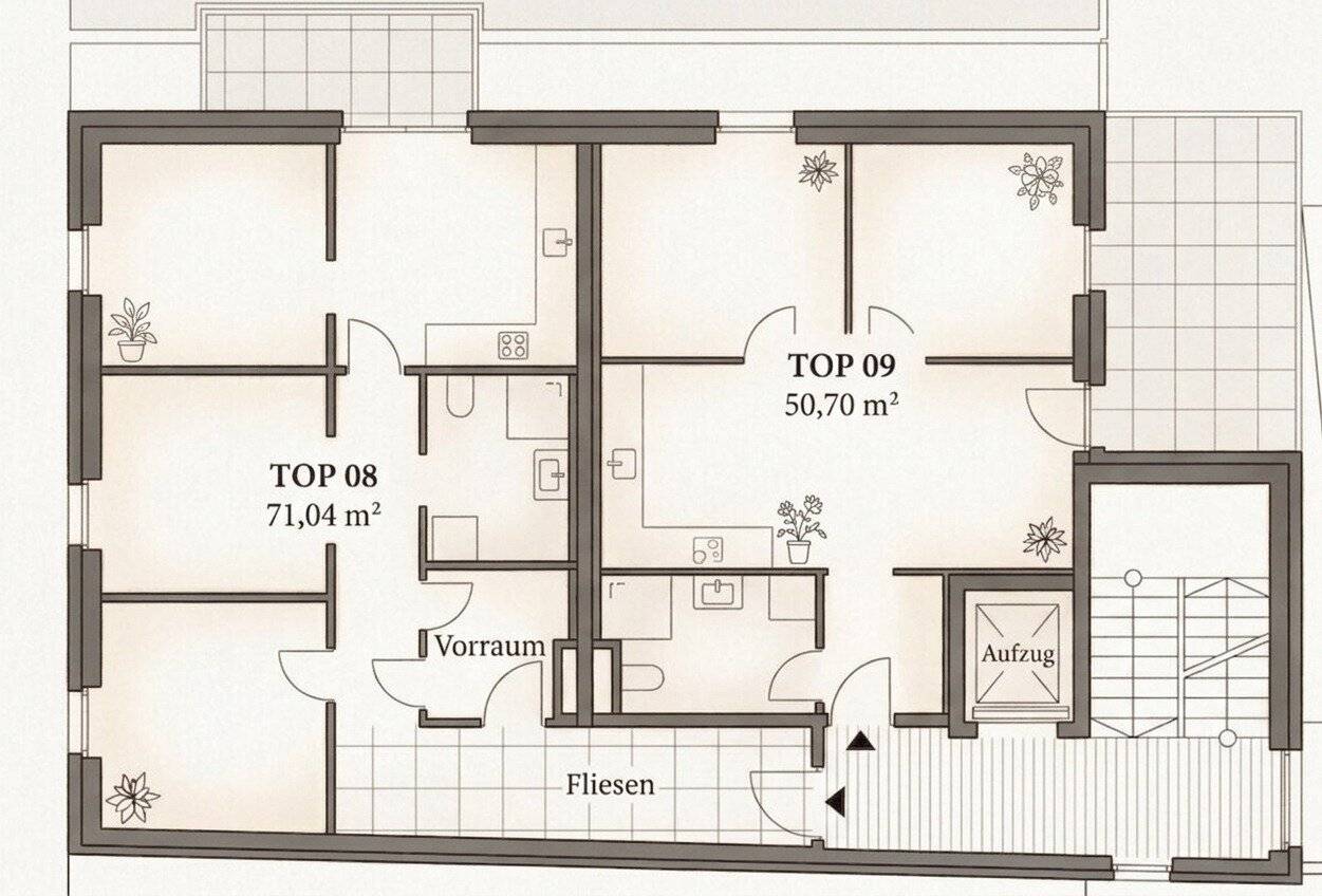 New build apartment in Graz with balcony and lift