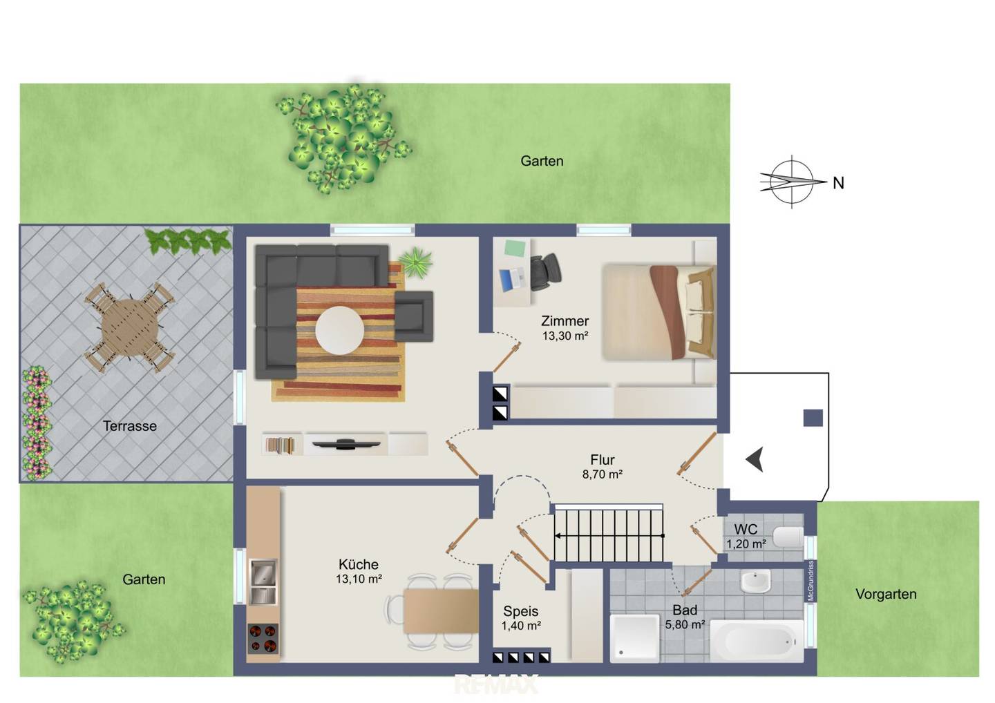 Doppelhaushälfte mit Garten und Südterrasse