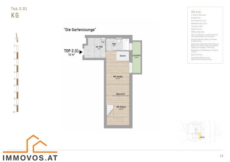 Ground floor apartment with garden and two terraces by the old Danube