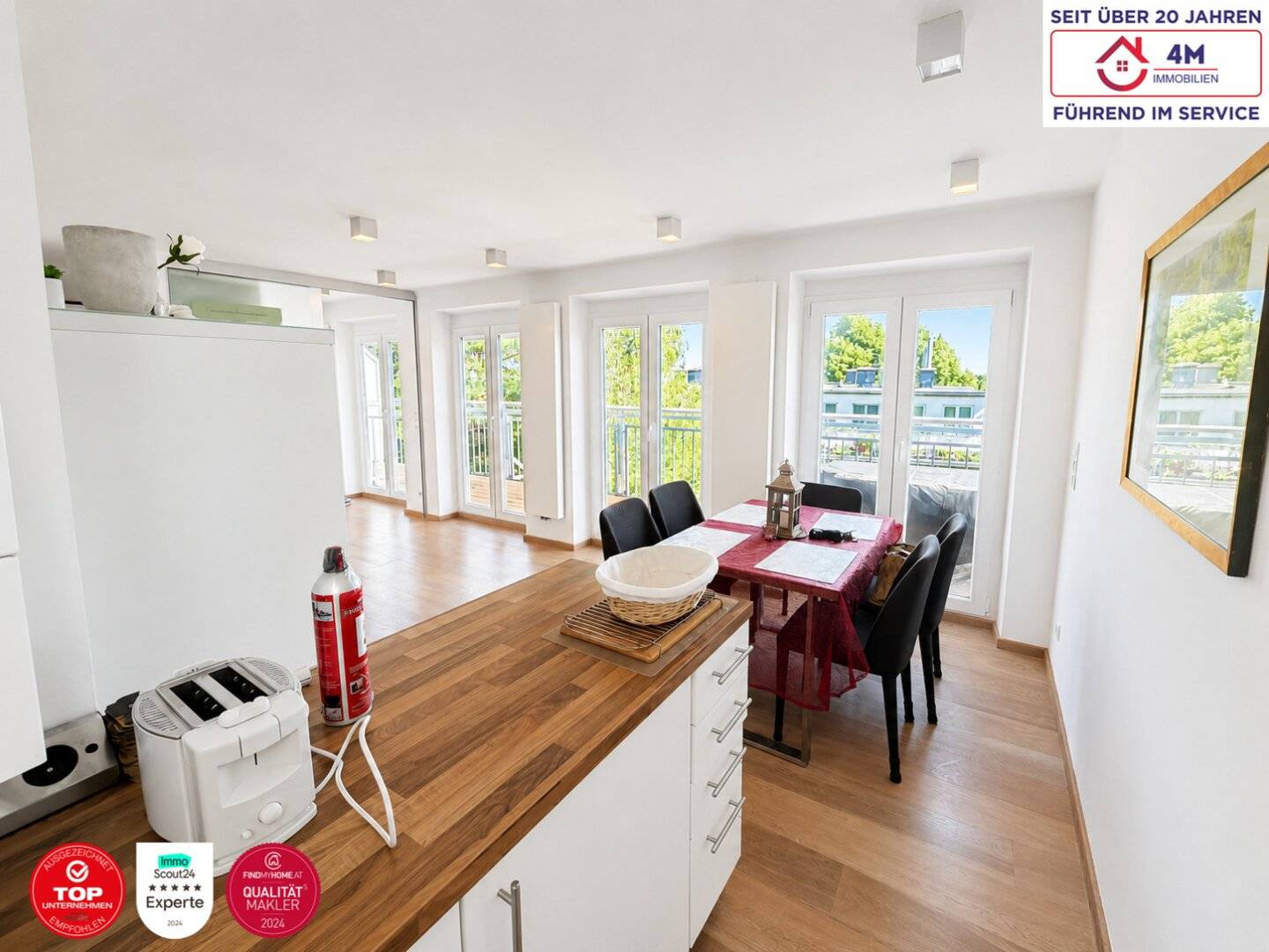 Light-Flooded Apartment with Sunny Terrace and Green View