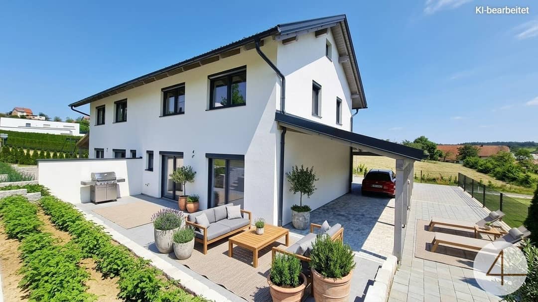 Neubau Doppelhaushälfte mit Gärten und Terrasse