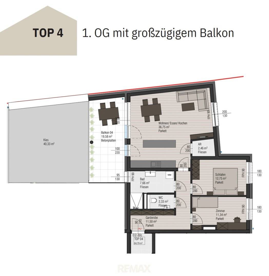 Neubauwohnung mit Balkon und Lift im Zentrum