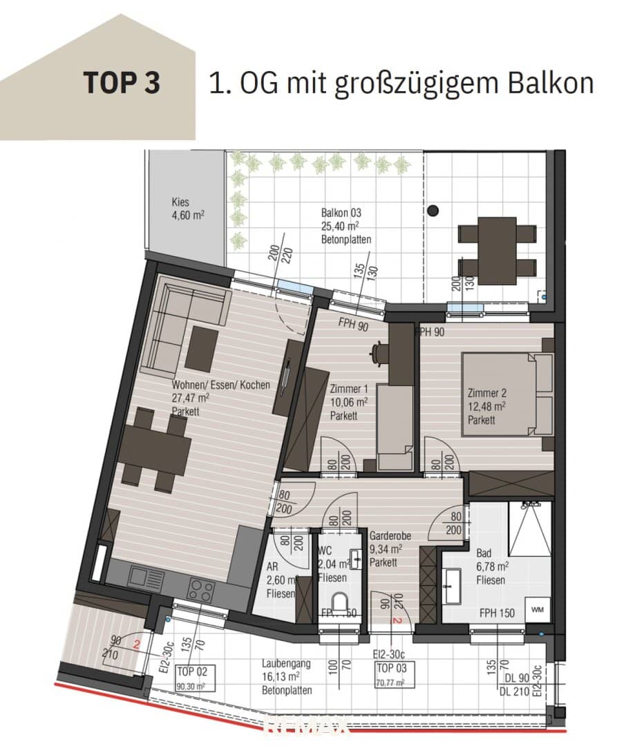 Neubauwohnung mit Balkon und Garten in zentraler Lage