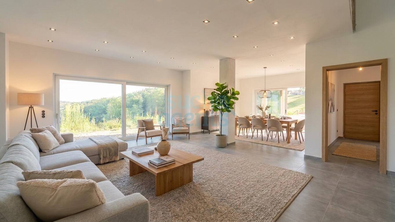 Neubau mit Pool und Panoramablick auf 3000 m² Grundstück
