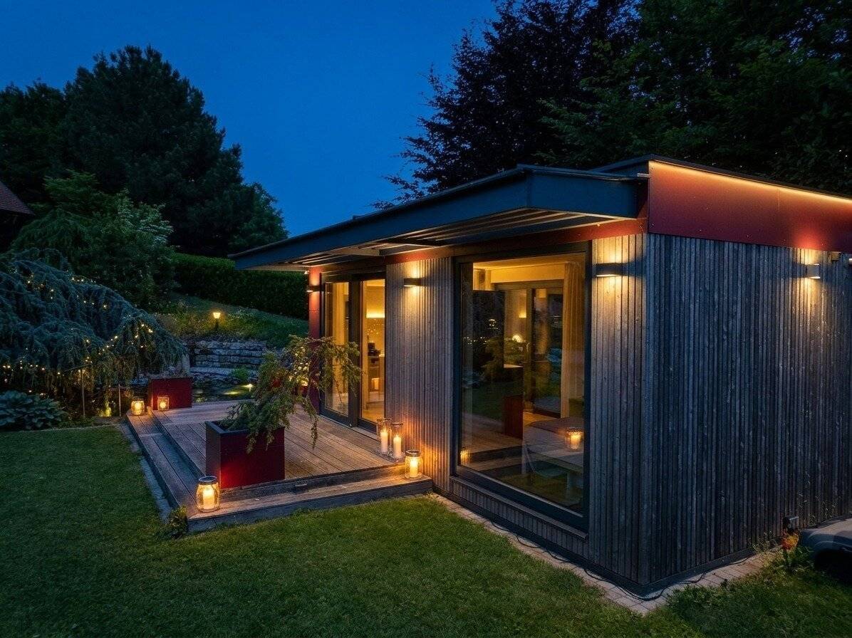 Nachtfoto Außenanlage