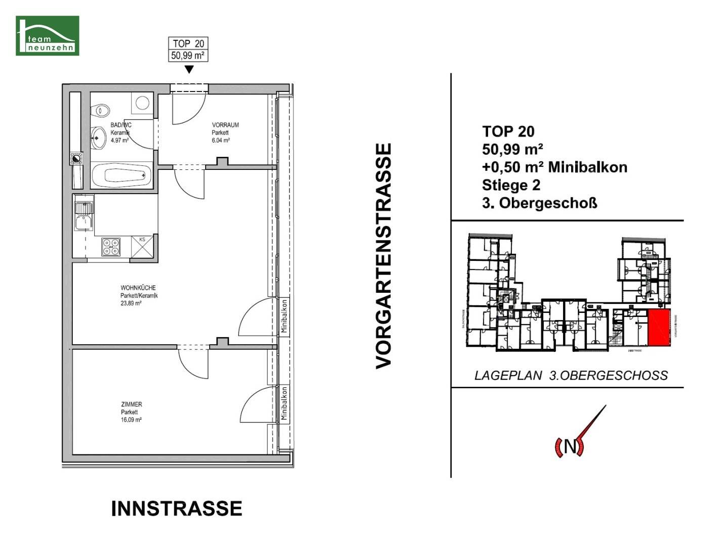Bright 2-Room Apartment with Fitted Kitchen near Danube and Prater