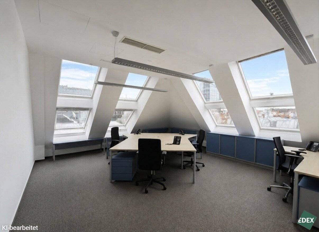 Furnished attic office with air conditioning near Augarten