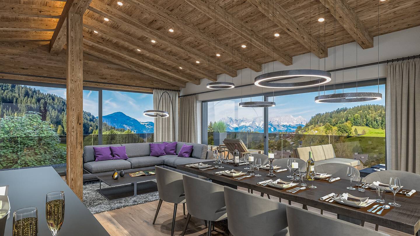 Penthouse mit Wellnessbereich und Blick auf den Wilden Kaiser