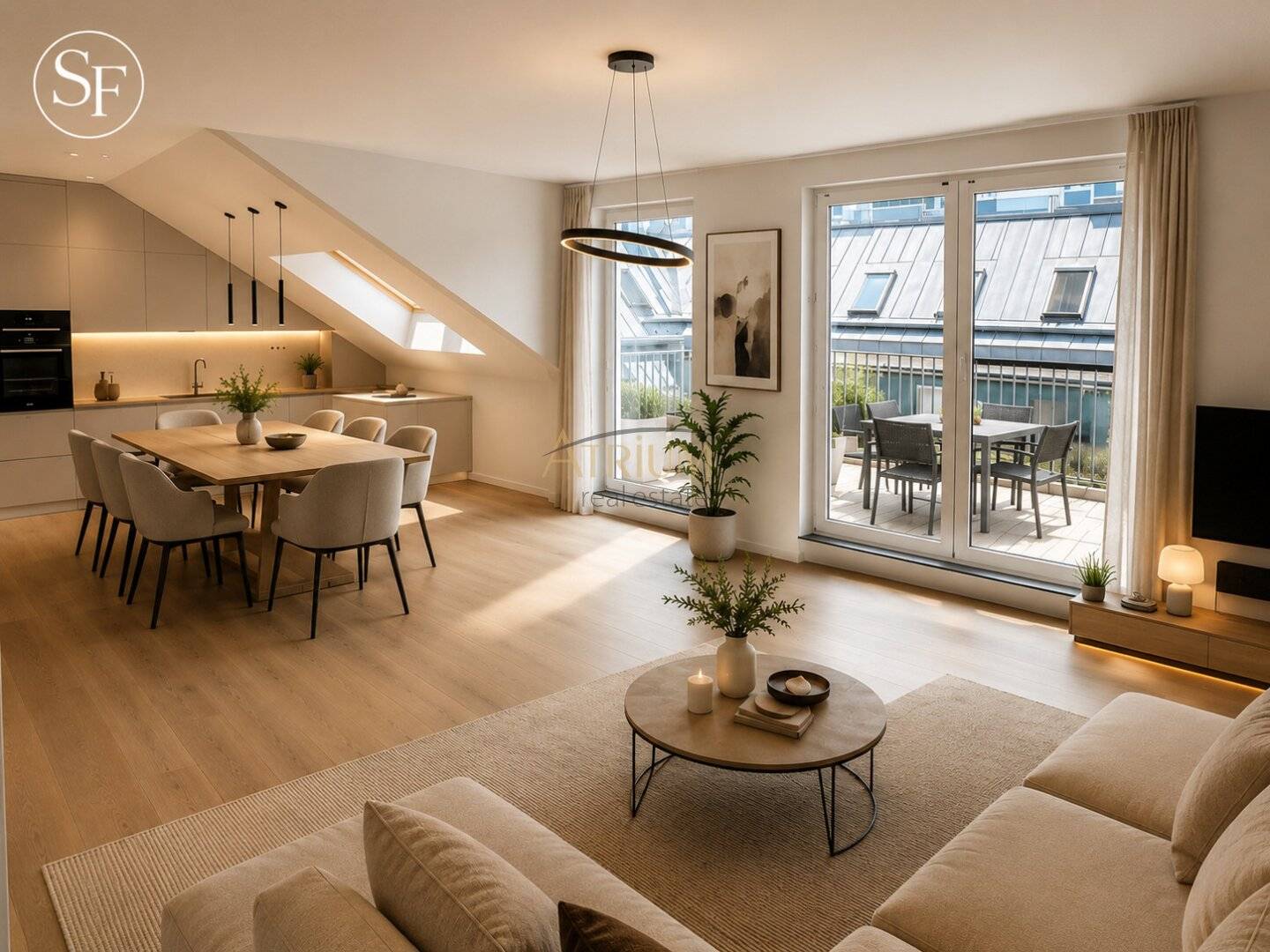 Dachgeschosswohnung mit Terrasse Balkon und Fußbodenheizung