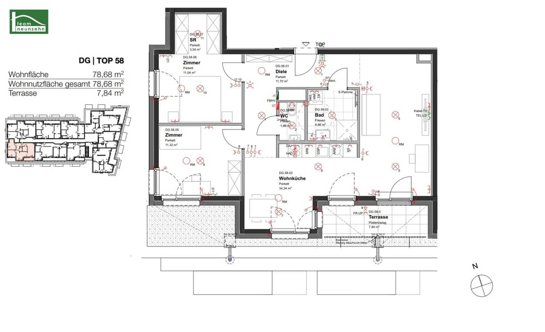 Neubauwohnung mit Loggia und Parkett im Grünen