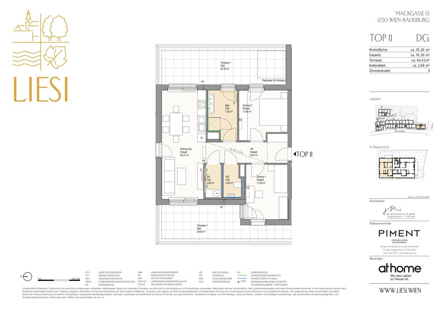 Neubauwohnung mit zwei Terrassen und Innenhofblick
