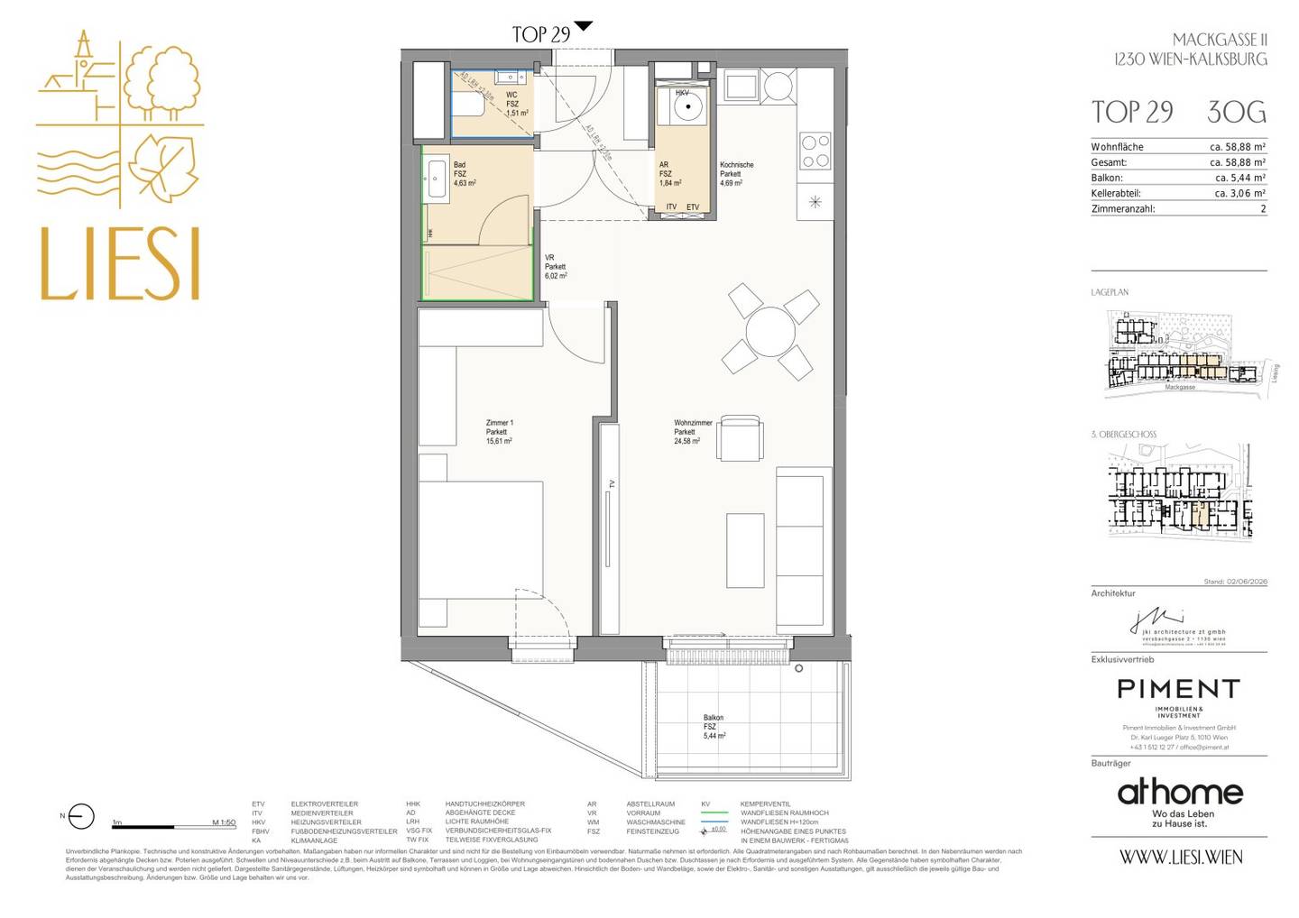 New build apartment with balcony and courtyard in Kalksburg