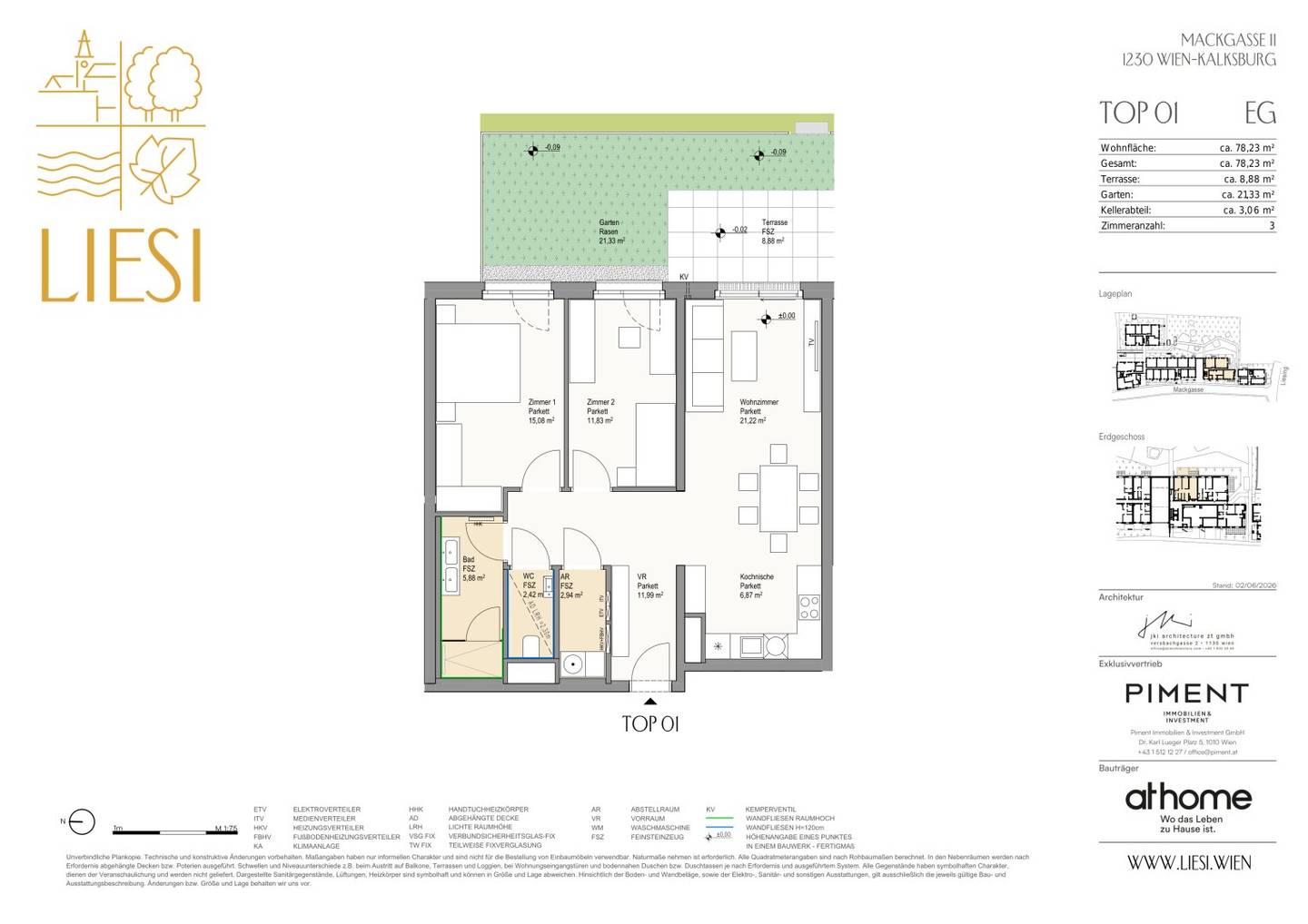 Garden apartment with terrace and garden in green courtyard