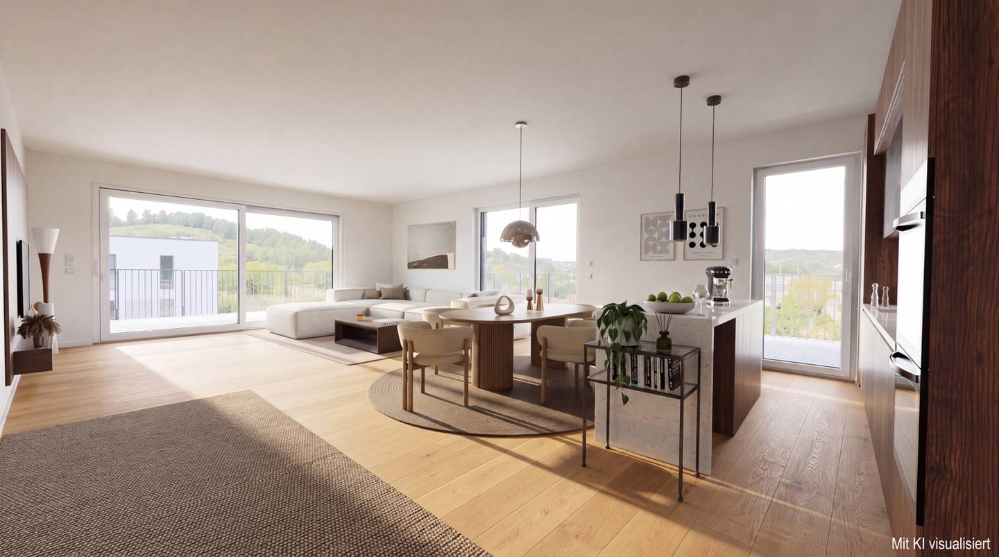 Großzügige 4-Zimmer-Wohnung mit Weitblick und 80 m² Terrasse