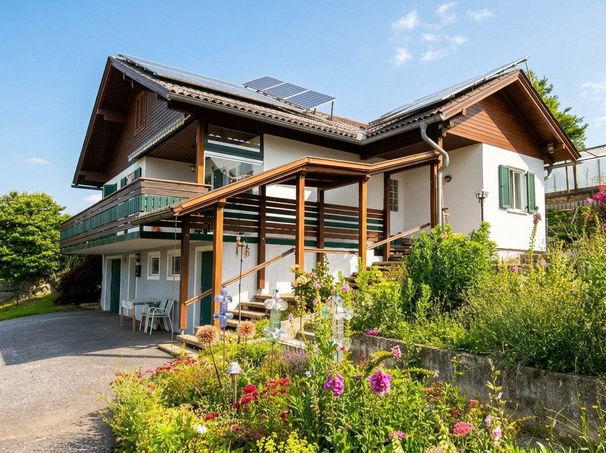 Gepflegtes Landhaus mit Terrasse und Bergblick