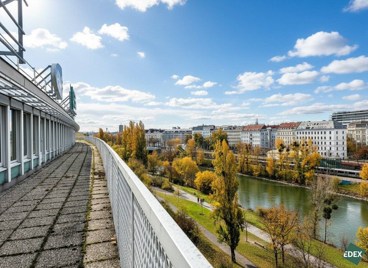 Terrasse und hervorragende Anbindung | Kantine &amp; Supermarkt sowie Tiefgarage im Haus