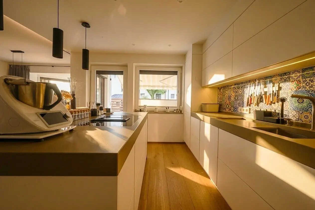 Modernized Garden Apartment with Terrace and Underground Parking