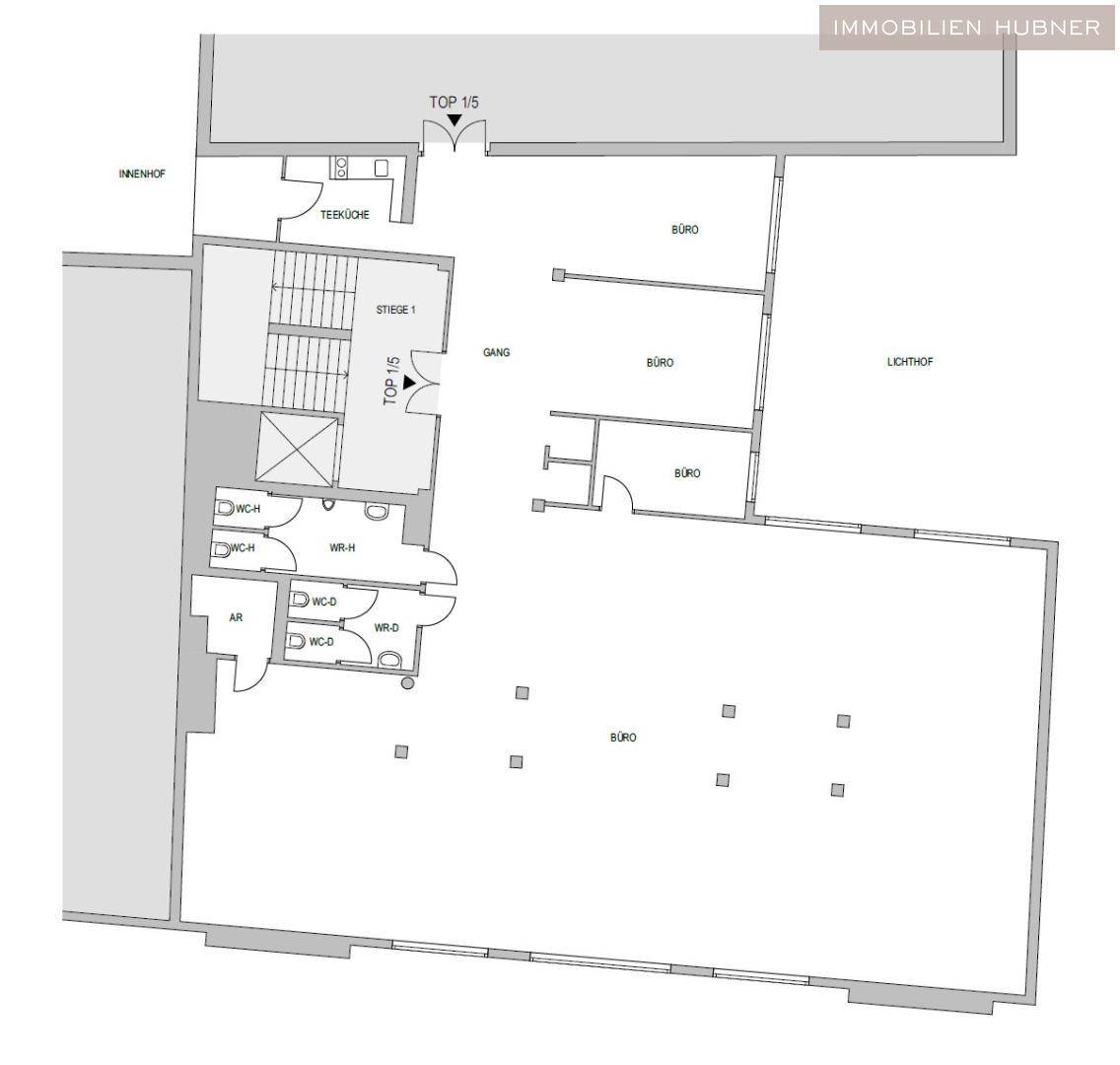 Bürofläche mit Klimaanlage und flexibler Einteilung