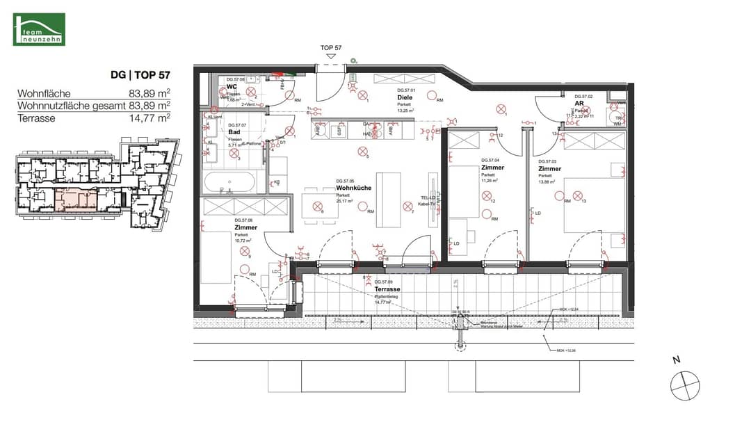POG 81 - Moderne 4-Zimmer Wohnung mit großer Terrasse im Neubau-Viertel nahe Kagraner Platz und Gewerbepark Stadlau!
