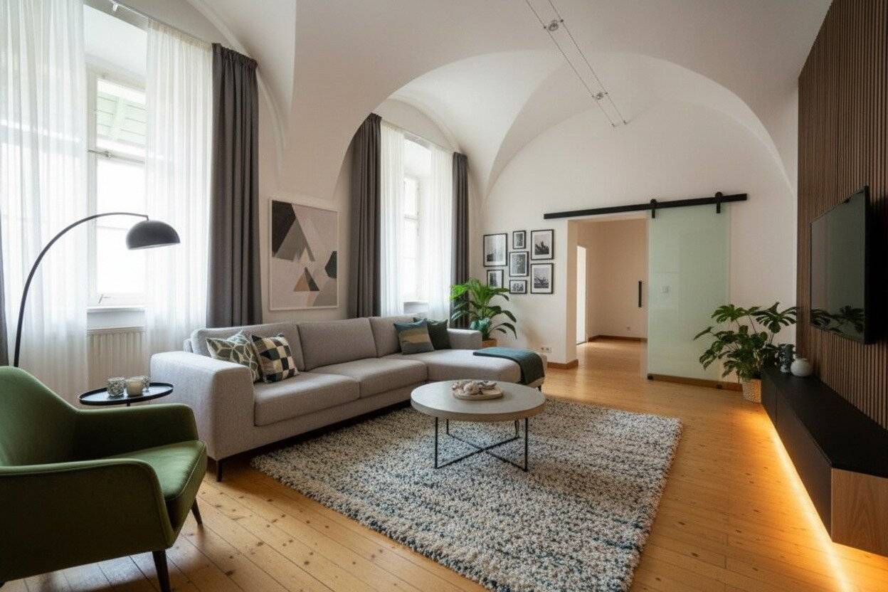 Altbauwohnung mit Veranda und Bergblick