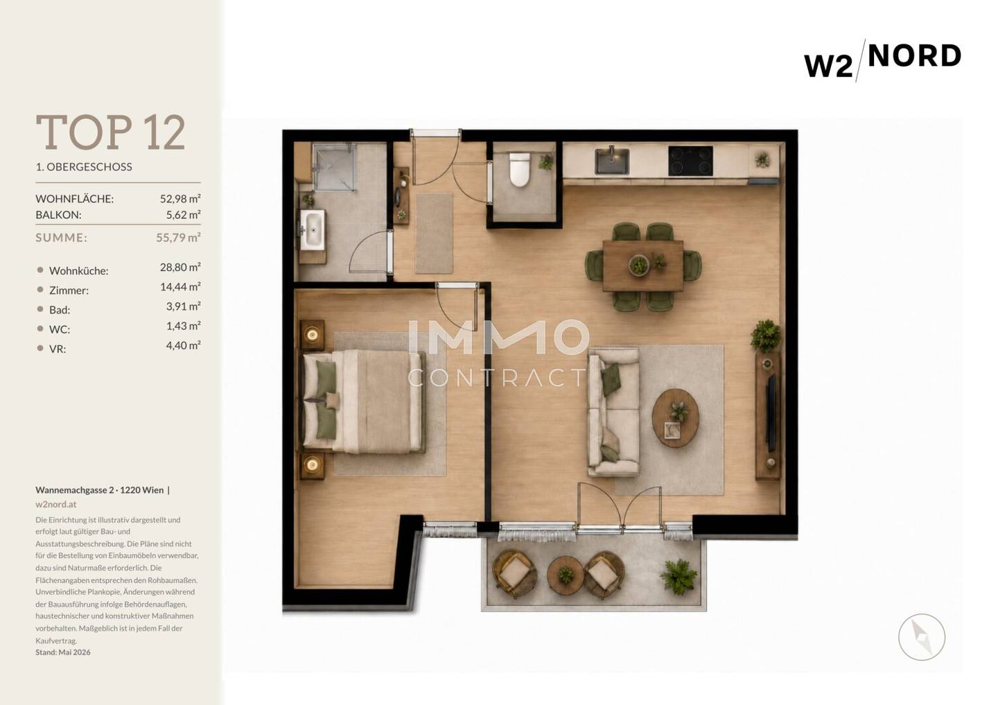 Investment apartment with balcony and underground parking in Vienna Floridsdorf