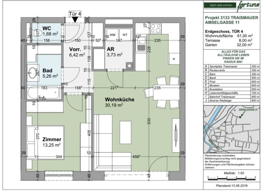 Anlegerwohnung mit Terrasse und Garten